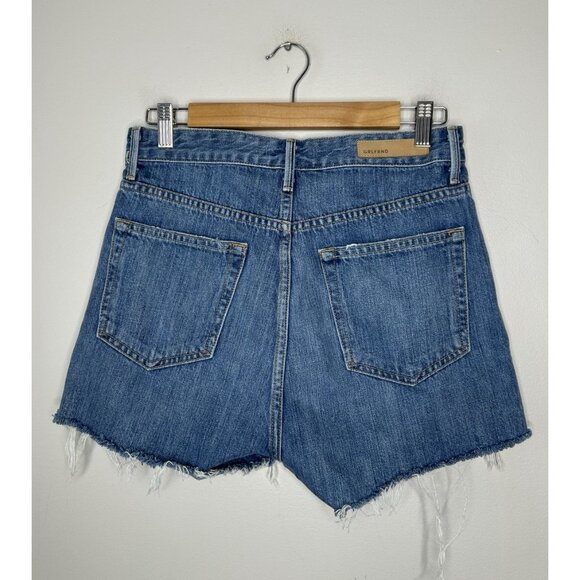Grlfrnd Shorts Womens Blue Denim Cut Offs Poppy High Rise Distressed Size 26 - Picture 3 of 9
